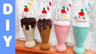 Milkshake Plushie Tutorial 💖 DIY How to Make a Fake Milkshake | Ice Cream Plush | Felt Food Craft