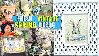 Vintage Spring/Easter diys- French Farmhouse part 2 🐣old decor makeover/ Upcycles and thrift flips