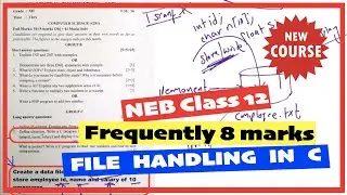 Class 12 C programming 8 marks File handling