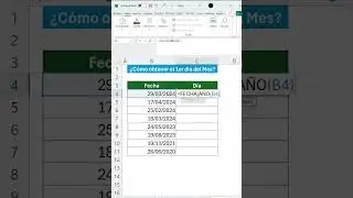 Cómo obtener el primer día de un MES en Excel  #excelfacil