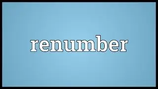 Renumber Meaning