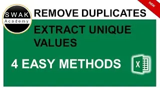 4 EASY METHODS -Remove Duplicates  - Extract Unique Values