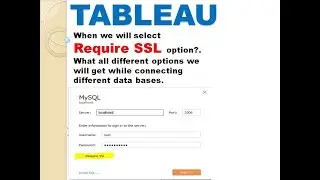 How to connect to database from tableau?  What is REQUIRE SSL Option?