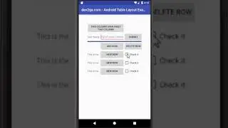 how to display data in android table statically and programmatically example