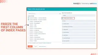 How to freeze the First Column of Index Pages