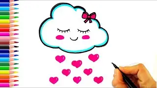 балдар үчүн булуттар тартуу, draw clouds for children, disegna nuvole per i bamb