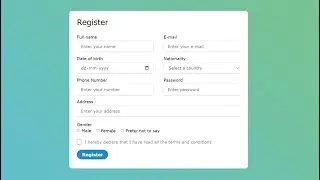 Responsive Registration Form using HTML and CSS