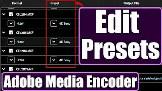 How To Edit Presets In Adobe Media Encoder