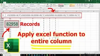 How to apply excel function to entire column