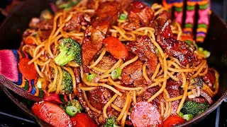 Steak and Vegetable Stir Fry Noodles / Easy beef Stir fry Recipe