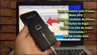 Como restaurar o iPhone pelo iTunes. Correções de bugs/Tela da maçã/sair do beta E+.