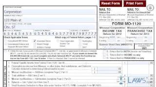 Form MO 1120 Missouri Corporation Income Franchise Tax Return