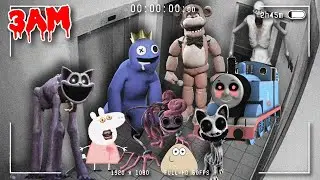 GECE 3'te GÜVENLİK KAMERALARINA YAKALANAN CANAVARLAR!! (Thomas.EXE, FNAF, CatNap, Zoonomaly, Pou..)