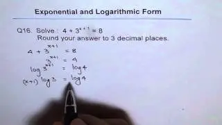 Solve Exponential Equation using Logarithms round answer to 2 decimal places