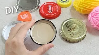 Wonderful ! Look what I did with Glass Jar lids I found in the trash. Genius DIY Recycled idea