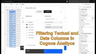 140 Filtering of Textual and Date Columns in Cognos Analytics