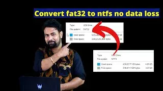 Convert FAT32 to NTFS No Data Loss || FAT32 to NTFS