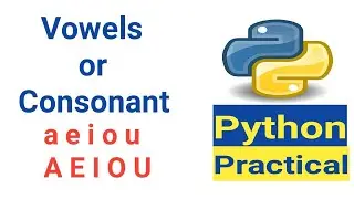 vowels program in python | vowels and consonants program in python