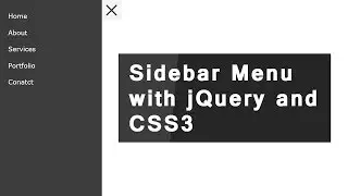 Online Tutorial for Animated Sidebar Transforming Hamburger Menu in jQuery and CSS3 With Demo