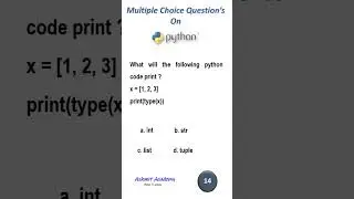 Multiple Choice Questions on Python ( python for beginners Short - 12)