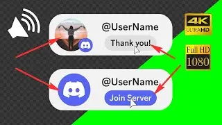 Join Discord Server | Сustom button with your text/logo | green screen, transparent background