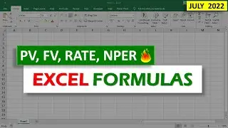 How To Use PV, FV, RATE & NPER Formula in Excel - Excel Financial Functions