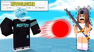 I Trolled my LITTLE SISTER using an AUTOCLICKER.. (Roblox Blade Ball)