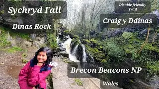 Afon Sychryd Fall and Dinas Rock Brecon Beacons National park Wales UK waterfall