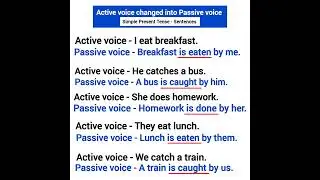 passive voice simple present tense active voice changed into passive voice