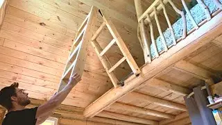 Building A Log Cabin | Ep. 61 | We made a folding ladder for the mezzanine + Canoe camping!