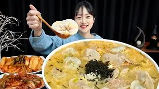 새해 첫 떡만둣국 먹방! 겉절이에 총각김치까지 리얼사운드 | TTEOKGUK | DUMPLING SOUP | MUKBANG | EATING SHOW | ASMR