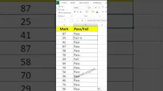 If Formula for fail or pass result in excel #microsofttips #exceltips #exceltricks #excel#shortsfeed