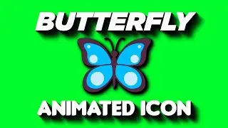 Butterfly Animated Icon Green Screen Video Free to Use