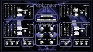 Spherator FM VST VST3 Audio Unit: 4 Operator Frequency Modulation Synthesizer 64 bit (Windows, Mac)