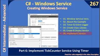 Windows Service | Part 6 - Implement Service with Timer | C# Advanced #267