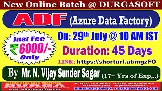 ADF (Azure Data Factory) Online Training @ DURGASOFT