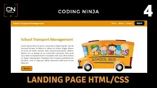 Landing Page of Website using HTML and CSS | School Transport Management System Project