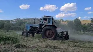 МТЗ-80 и косилка КРН-2,1 Тяжелый покос травы
