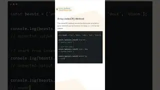 Array indexOf() Method | #array #javascript