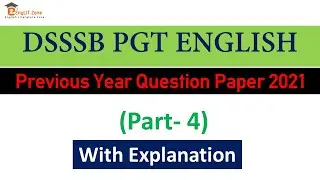 DSSSB PGT ENGLISH PAPER || DSSSB PGT ENGLISH PYQ PAPER 2021 || DSSSB PGT PRACTICE PAPER