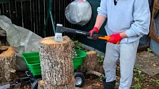 Fiskars X28 против дуба 🌳 Мой первый колун, и первый опыт! Лёгкий топор 🪓 с большой мощностью 🔥👍