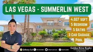 Luxury Home in Las Vegas Summerlin West: Over 4000 sqft, 5 Beds, 5 Baths, 3 Car Garage, Pool, Gated