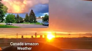 Beautiful Spectacular Sunset Then Tornado Warring Edmonton Alberta Canada