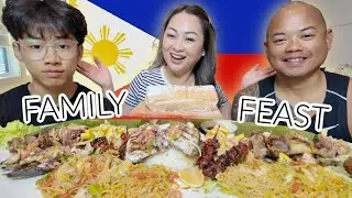 FAMILY FEAST *Filipino BOODLE Fight | N.E Let's Eat