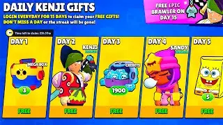 New DAILY KENJI FREE GIFTS - NEW BRAWLER!!🔥| Brawl Stars FREE GIFTS🎁