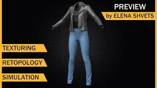 Leather jacket, Jeans and Top Marvelous Designer Project