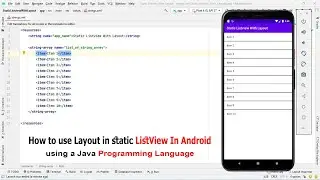 How to create static List-View In 📱 Android Studio 📱 Using a Java Programming Language