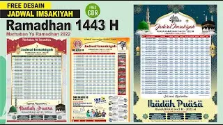 Desain Jadwal Imsakiyah Ramadhan 1443H 2022 (Free CDR & JPEG) - Coreldraw Tutorial