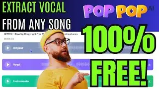 How to Extract Vocals from ANY Song (PopPop AI) Free Online AI Vocal Remover & Isolator