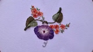 Loach Flower Satin Embroidery - Easy flower stitches